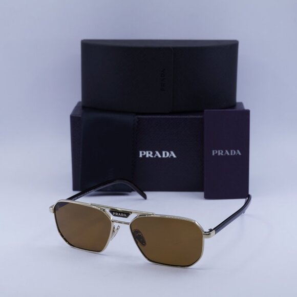 🕶️ New Prada PR58YS ZVN5Y1 Polarized Sunglasses - Pale Gold Frame - Picture 10 of 10